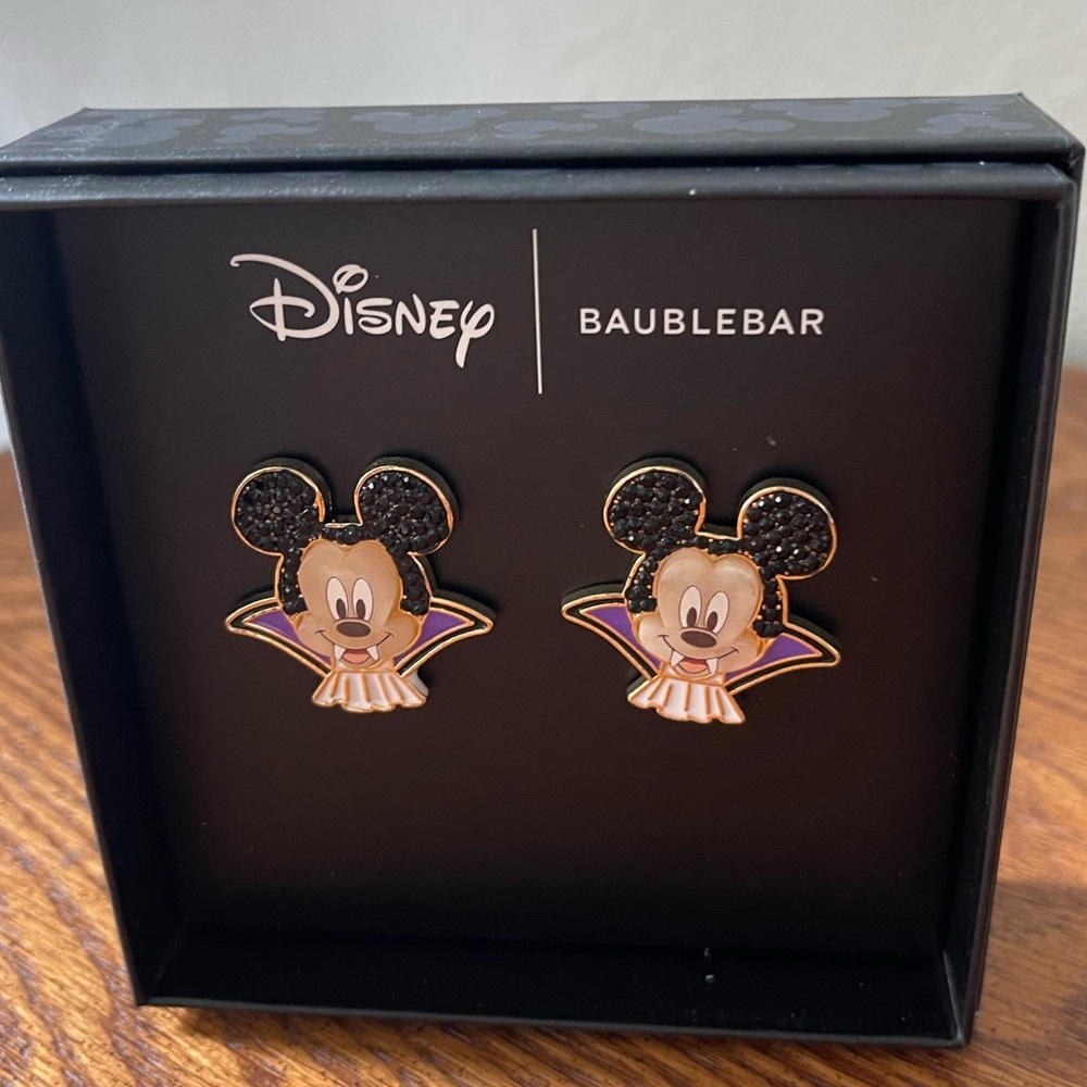 New Disney X‎ BaubleBar Halloween Vampire Mickey Statement Stud Earrings